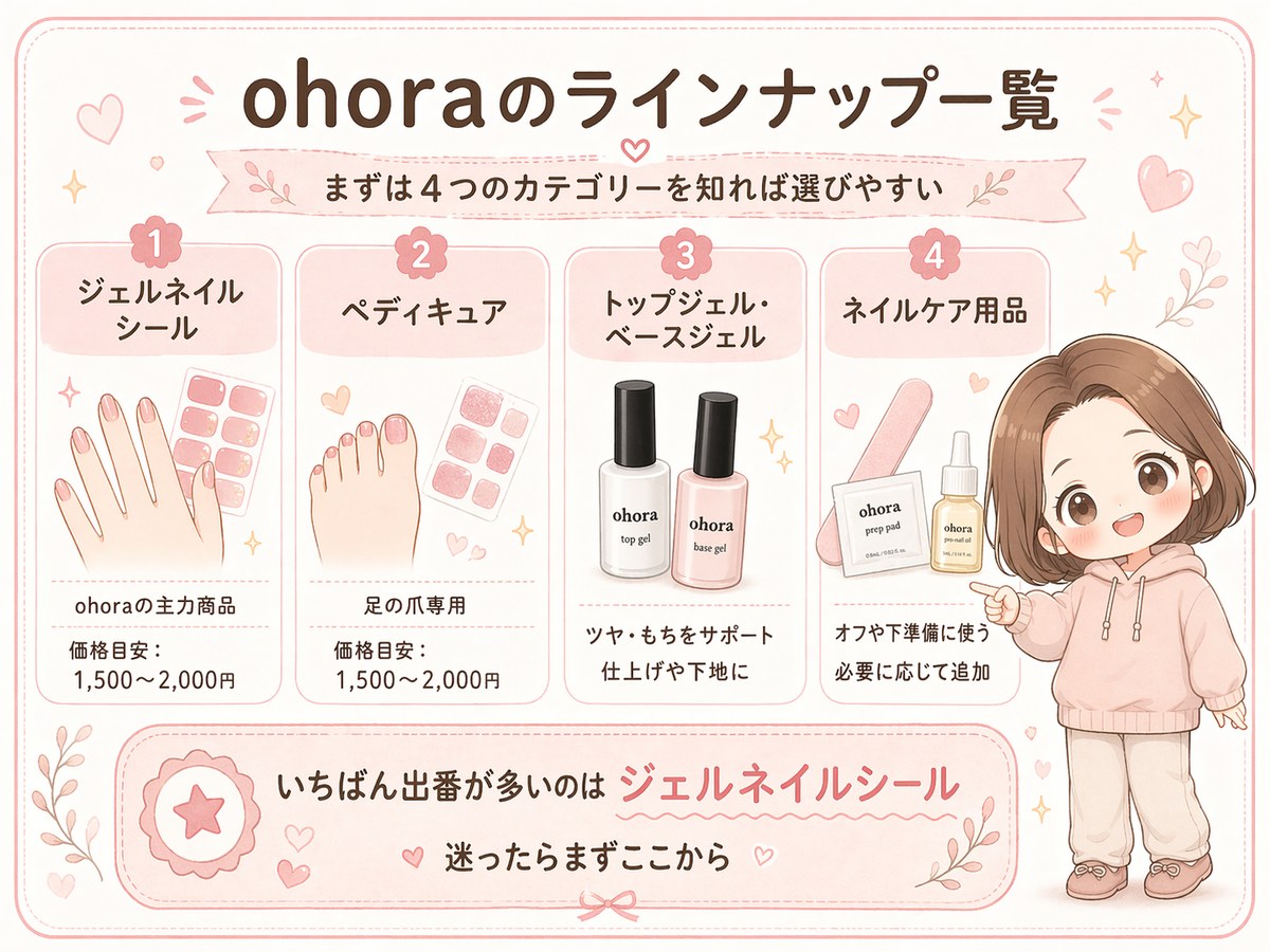 ohoraの4カテゴリー比較イラスト