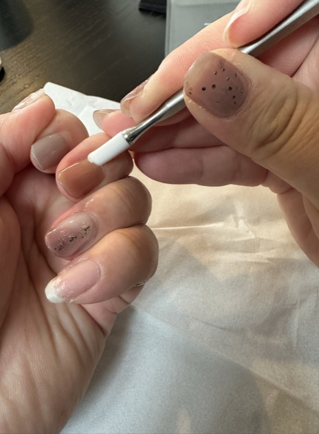 ウッドスティックでオフする手元