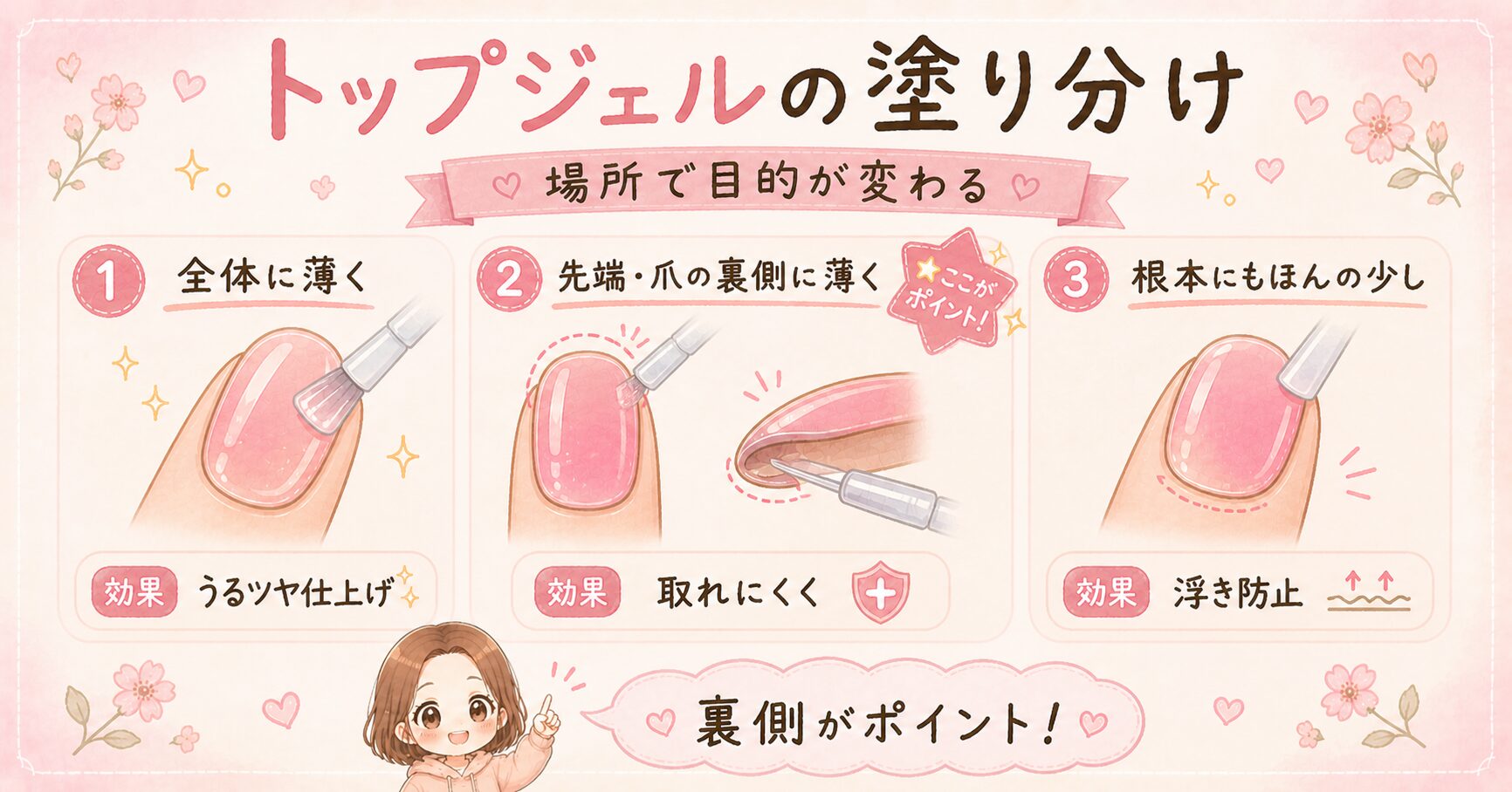 ohora トップジェル 塗り分け図解